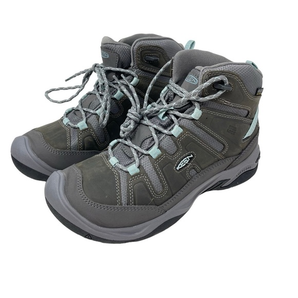 Keen Womens size 9 Circadia Mid Hiking Boots Lace Up Waterproof Steal Gray New - Picture 1 of 11